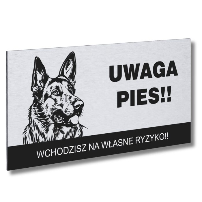 tabliczka uwaga pies owczarek niemiecki na bramę