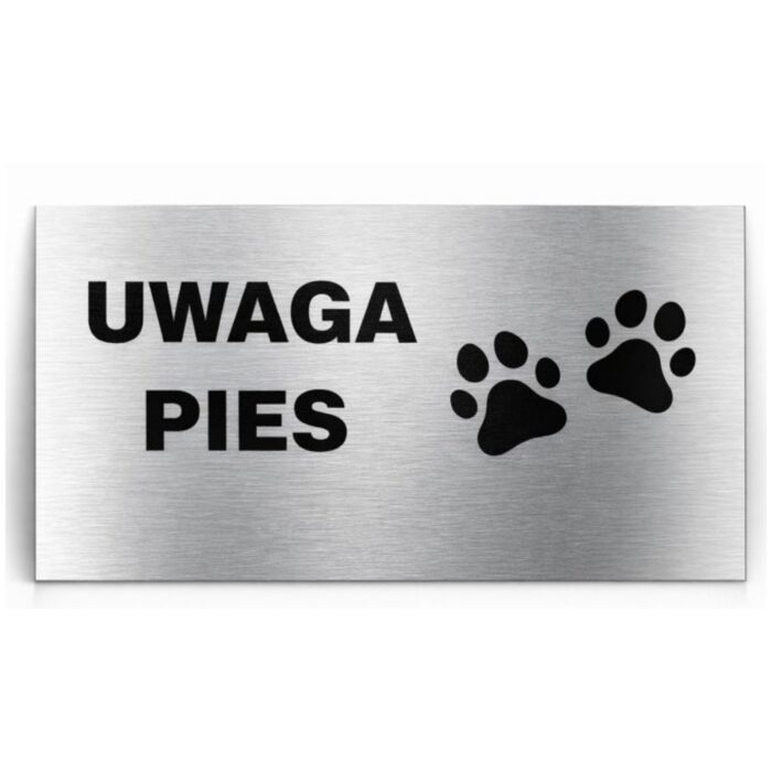 Metalowa tabliczka ostrzegawcza „Uwaga pies” odporna na warunki atmosferyczne