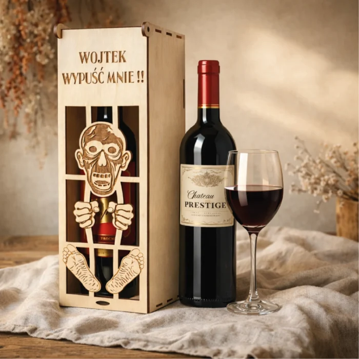 drewniana skrzynka na alkohol prezent urodzinowy