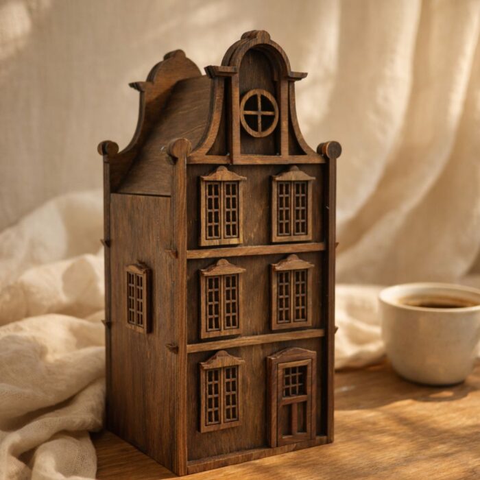 drewniany lampion domek pomysł na prezent