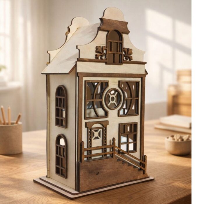 lampion domek drewniany dekoracja do salonu