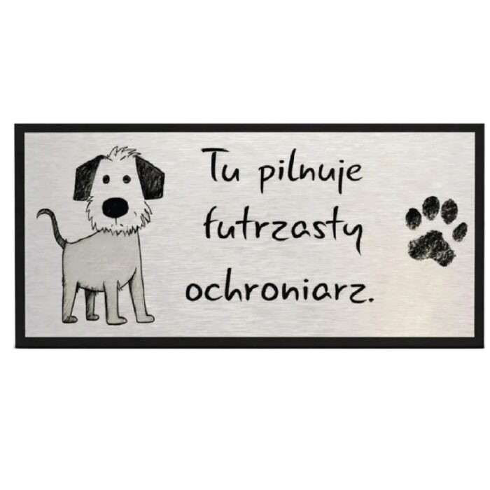 tabliczka uwaga pies śmieszna grafika psa