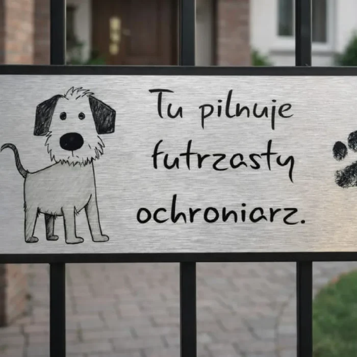 tabliczka uwaga pies na bramę ogrodzenie