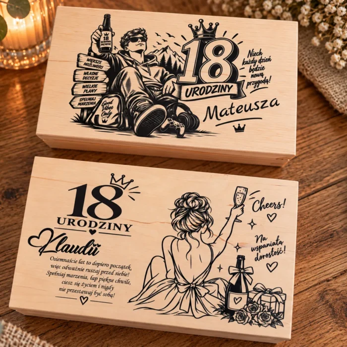 Pudełko na Pieniądze na 18 Urodziny – Personalizowany Prezent z Imieniem