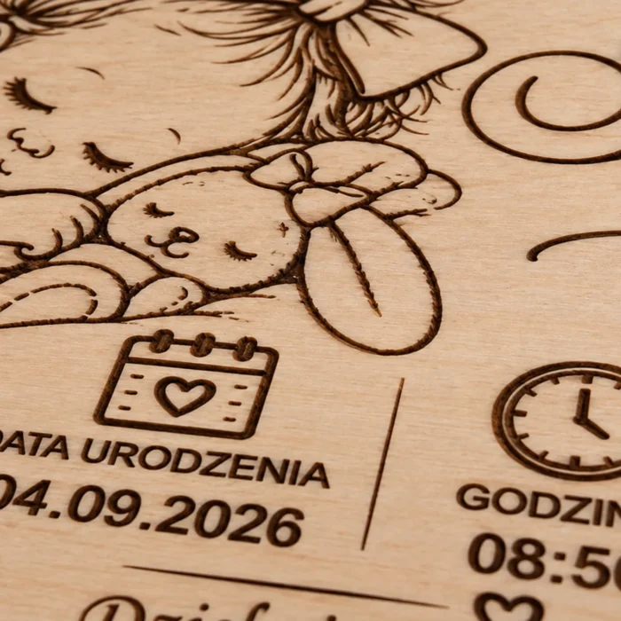 Grawer na kuferku wspomnień z imieniem dziecka