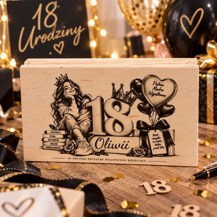 Personalizowane pudełko prezentowe na 18 urodziny