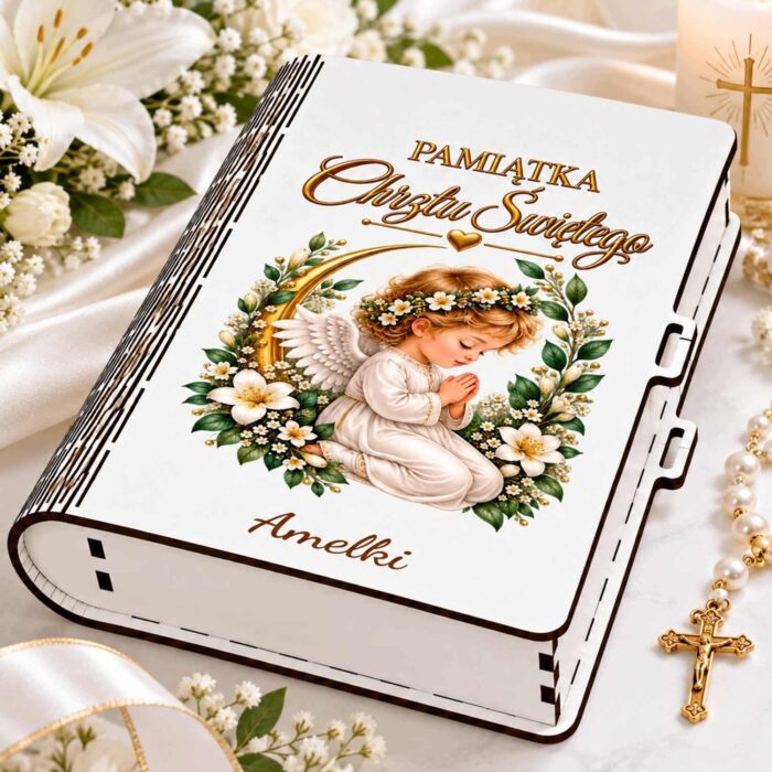 Pudełko na pieniądze na chrzest – personalizowana pamiątka, 10 wzorów