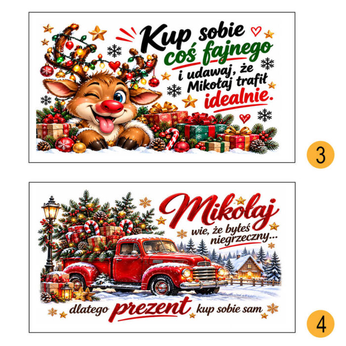 Świąteczny voucher na pieniądze z białego MDF 3 mm